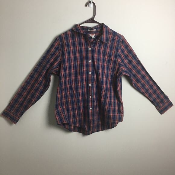 LL Bean Wrinkle Free Button Down Shirt Blue Medium - Picture 2 of 14